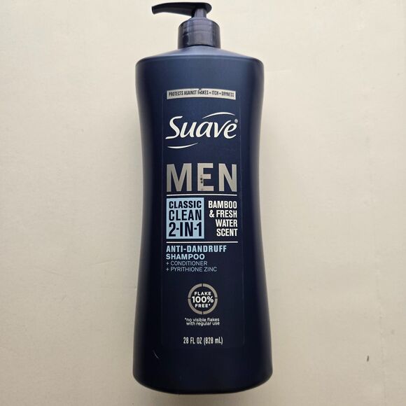 Suave Men 2-in-1 Anti Dandruff Shampoo 28 Fl Oz Bamboo Fresh Water Scalp Care - Picture 4 of 4